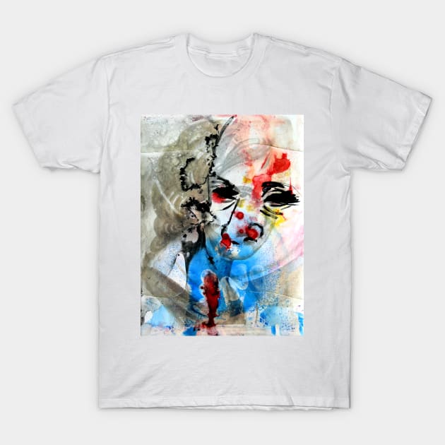 Abstract Ink Painting Portrait T-Shirt by Inogitna Designs